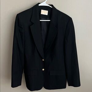 Pendleton VTG black 100% virgin wool blazer jacket coat, two gold button size 10